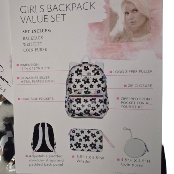 Jessica Simpson - NEW Set of 3 Girls or Women's Backpack Coin Purse & Wristlet - Picture 8 of 8